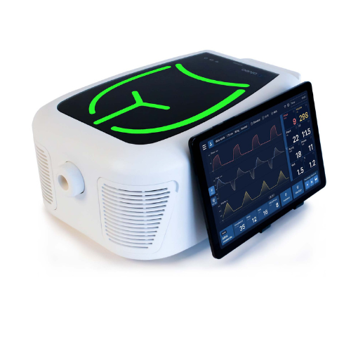 foto van de alveo longsimulator met tablet